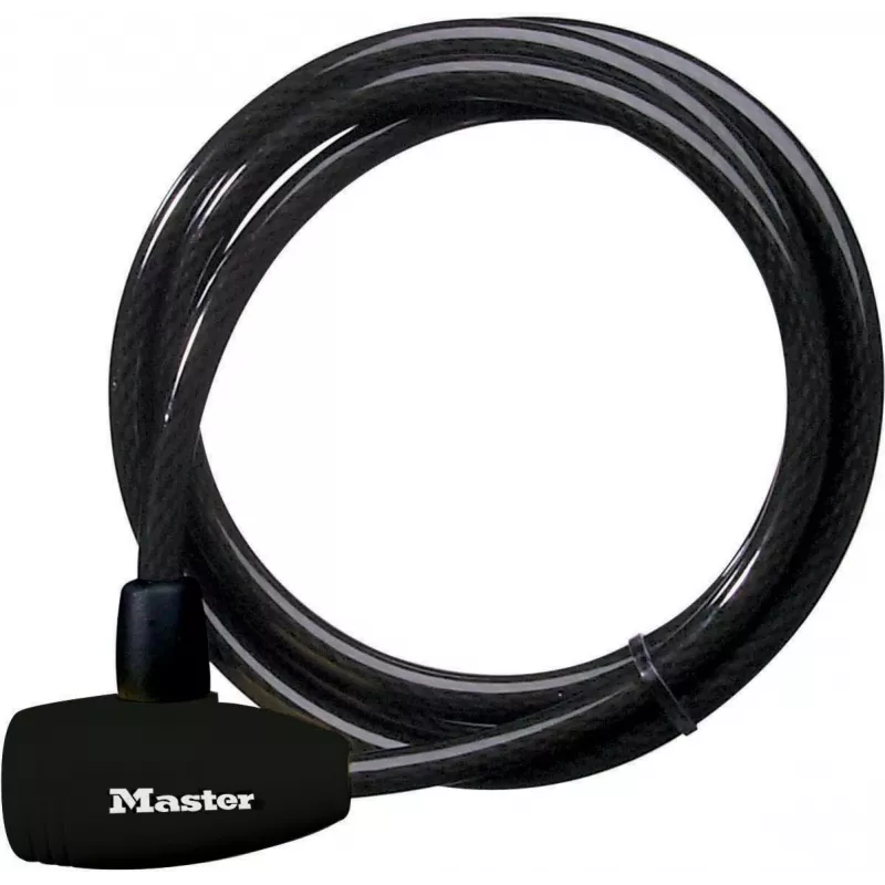 Master Lock 8154EURD Kabelschloss mit Schlüssel, 1,8 m x 10 mm, Schwarz