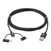 Eaton Tripp Lite Series Universal USB-A auf Lightning, USB Micro-B und USB-C Sync-/Ladekabel (M/3xM), MFi-zertifiziert, Schwarz, 1,8 m