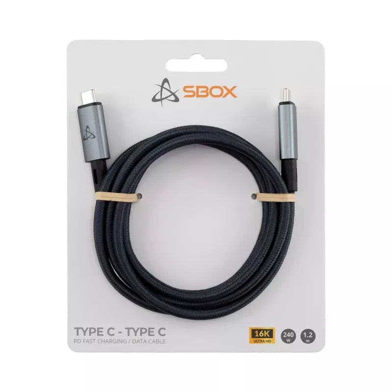 SBOX USB-C-auf-USB-C-Kabel 1,2m 240W 80 Gbps 16K/60Hz