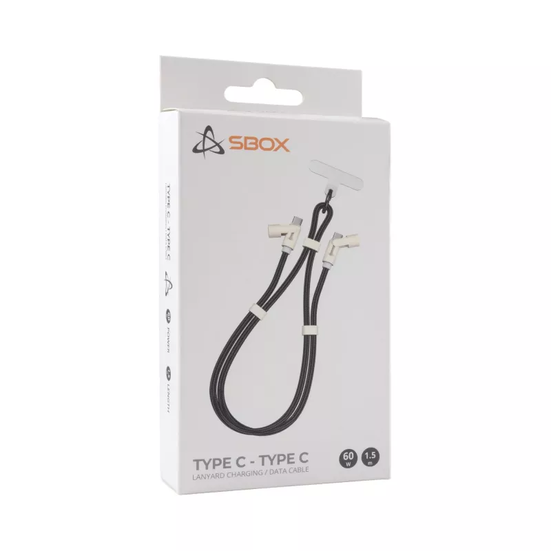 SBOX LANYARD BLACK USB-C auf USB-C Kabel 1,5 m Schwarz