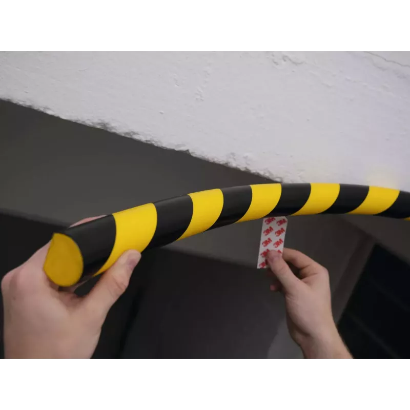Durable S32R Bodenkabelbrücke, PVC, Schwarz/Gelb, Abgerundet, 1000 mm