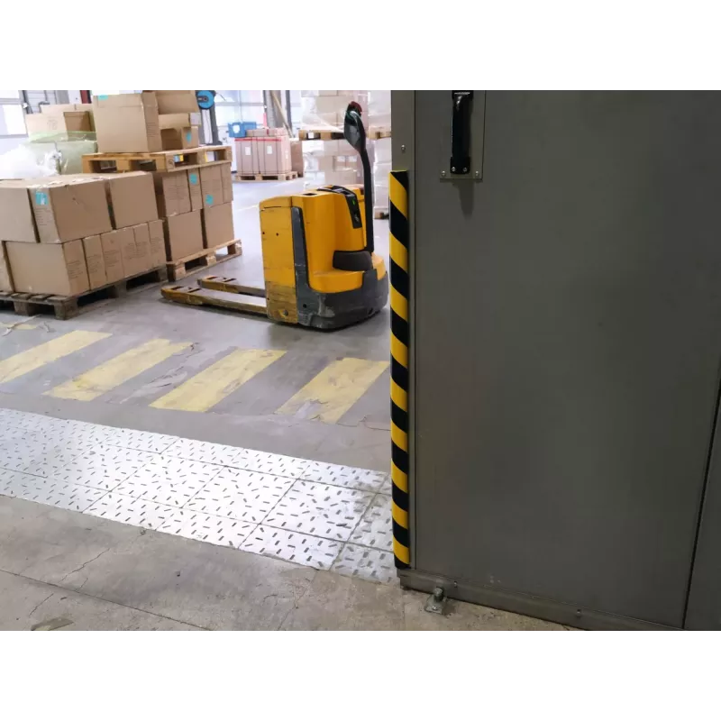 Durable S32R Bodenkabelbrücke, PVC, Schwarz/Gelb, Abgerundet, 1000 mm