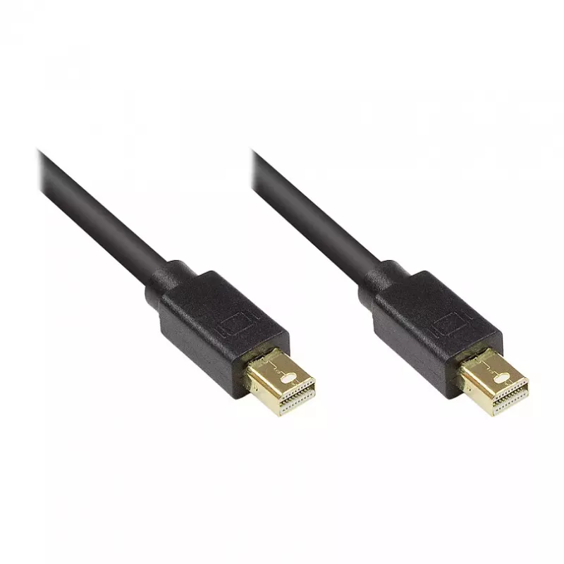 GoodConnections Mini DisplayPort 1.1 Kabel, Stecker auf Stecker, vergoldet, Schwarz, 5 m