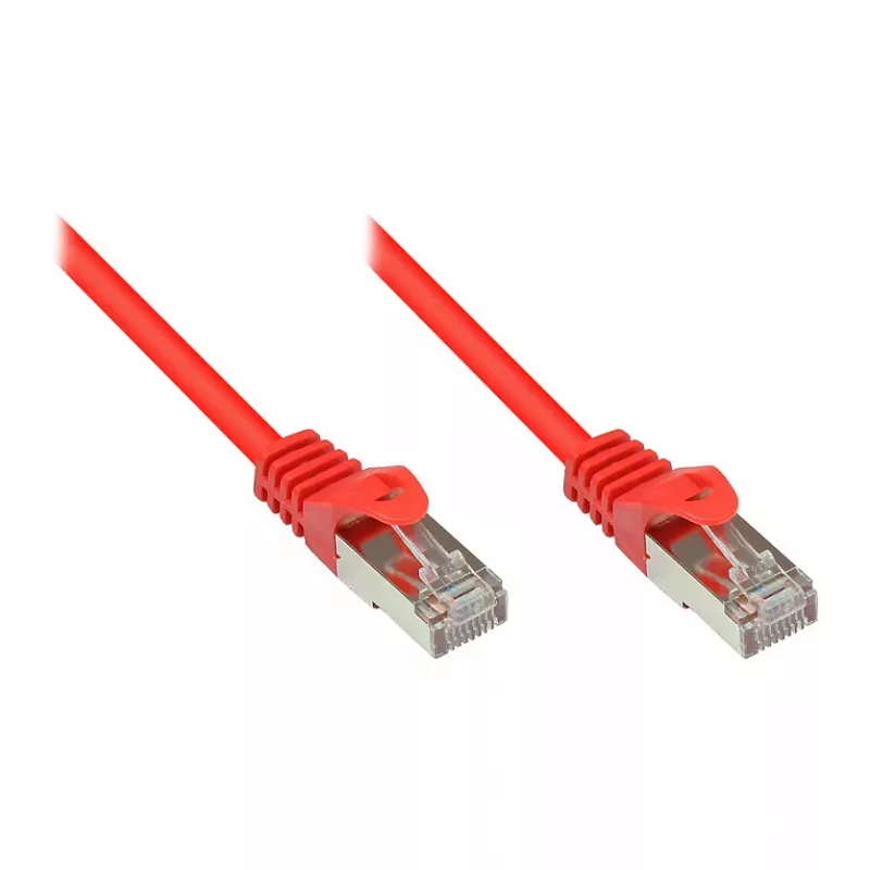 GoodConnections Alcasa Cat5e RJ-45 Patchkabel, 0,15m, Rot, Vergoldete Anschlüsse