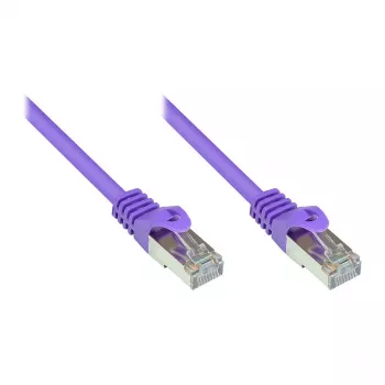 GoodConnections Alcasa RJ45 Patchkabel, Cat5e, UTP, 0,15m, vergoldet, violett