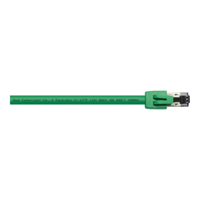 GoodConnections RNS® Patchkabel Cat. 8.1, S/FTP, PiMF, LSZH, 2000MHz, 40Gbit/s, Grün, 1,5m