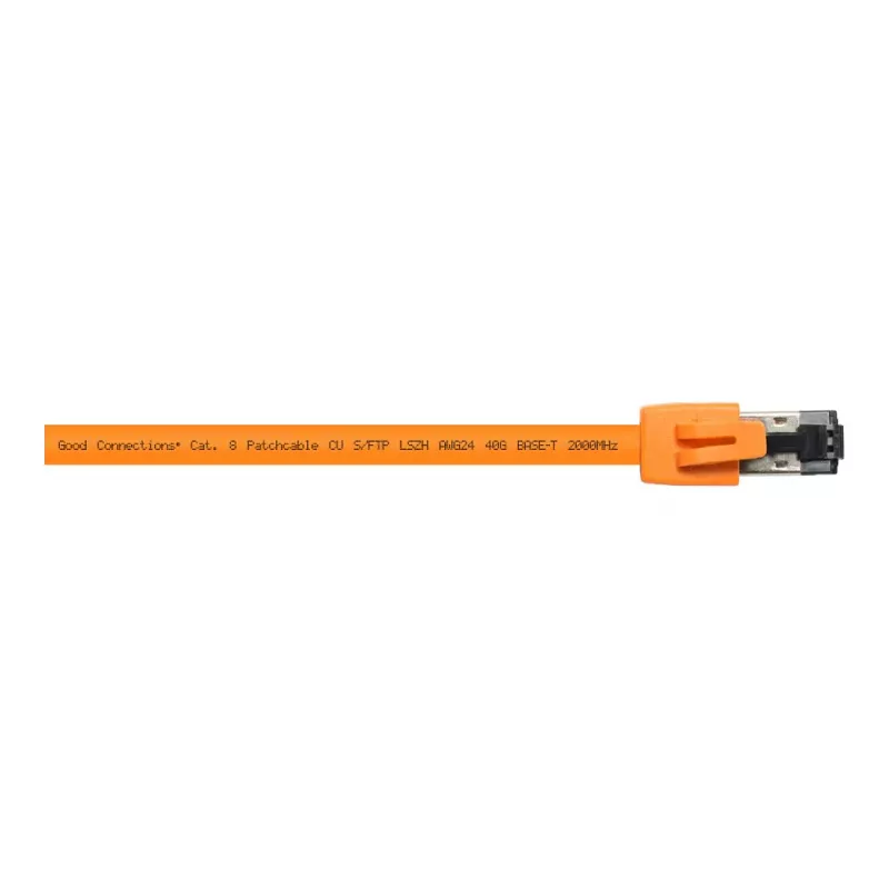 GoodConnections RNS® Cat.8.1 S/FTP Patchkabel, LSZH, 2000MHz, 40Gbit/s, Orange, 1,5m