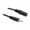 DELOCK Audio-Verlängerungskabel 3,5 mm Klinke Stecker auf Buchse 3 m Schwarz