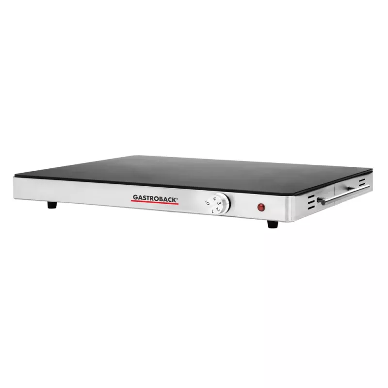 Gastroback 42491 Design-Wärmeplatte – 200 W, Edelstahl & Glas, 120 °C