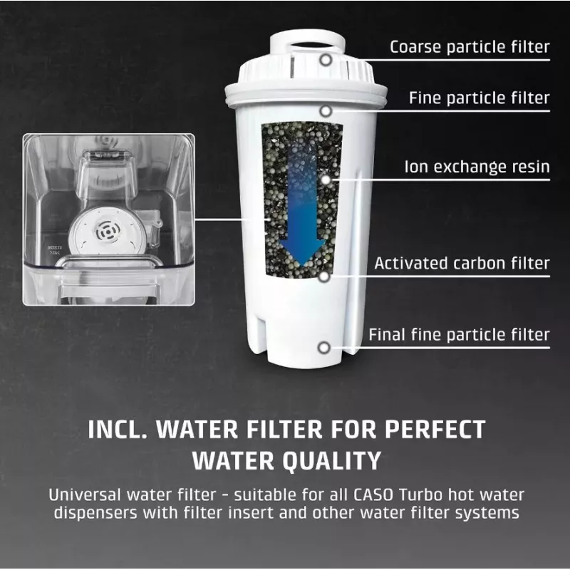 CASO HW 666 Inox Turbo Heißwasserspender 2,7L 2600W Edelstahl/Schwarz