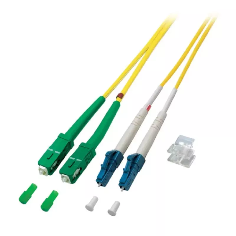 EFB Elektronik ECOFIBER Duplex LWL-Patchkabel LC-SC/APC OS2, 20 m, gelb