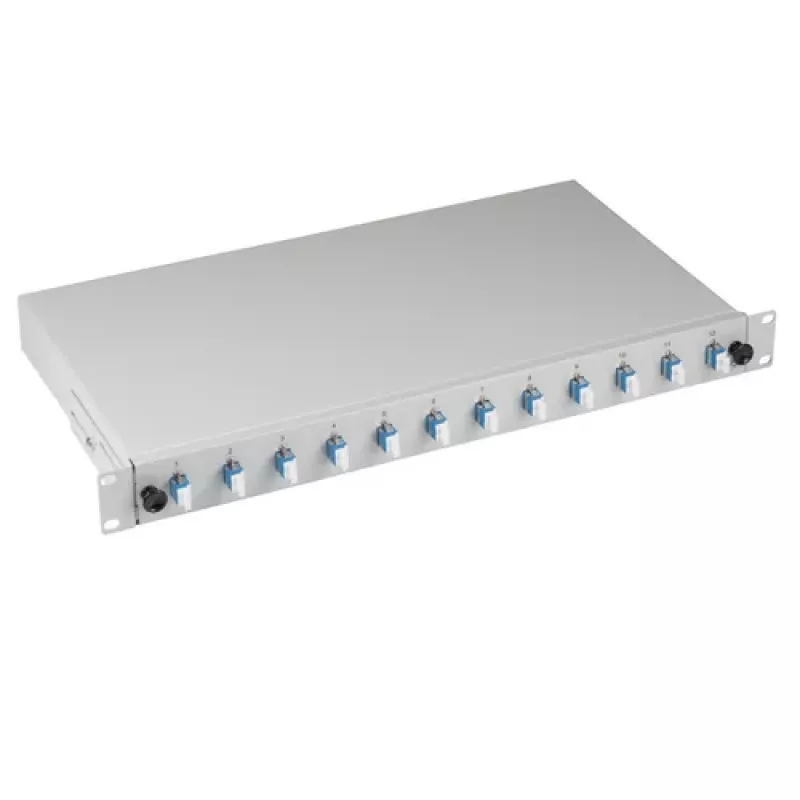 EFB Elektronik B71921L48 LC Spleißbox OS2 48 Pigtails 24 Adapter 1U 19 inch Rack Schiebbar