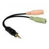Logilink Audio-Klinken-Adapter, 4-Pin, 3,5 mm Stereo Stecker auf 2x 3,5 mm Buchse, 0,15 m
