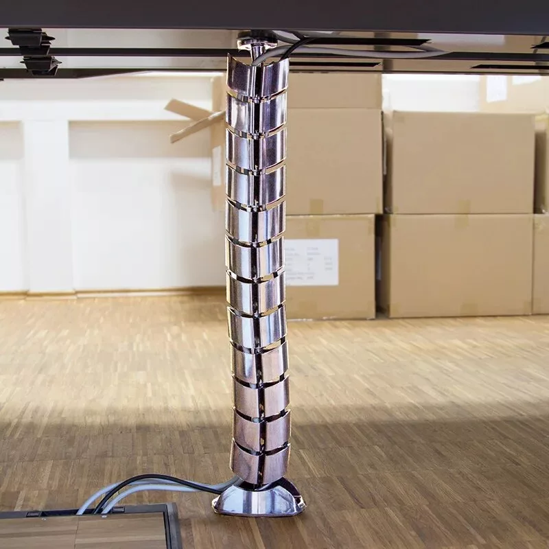 LogiLink KAB0064 Flexibler vertikaler Kabelorganizer, Metall, 72 cm, Silber