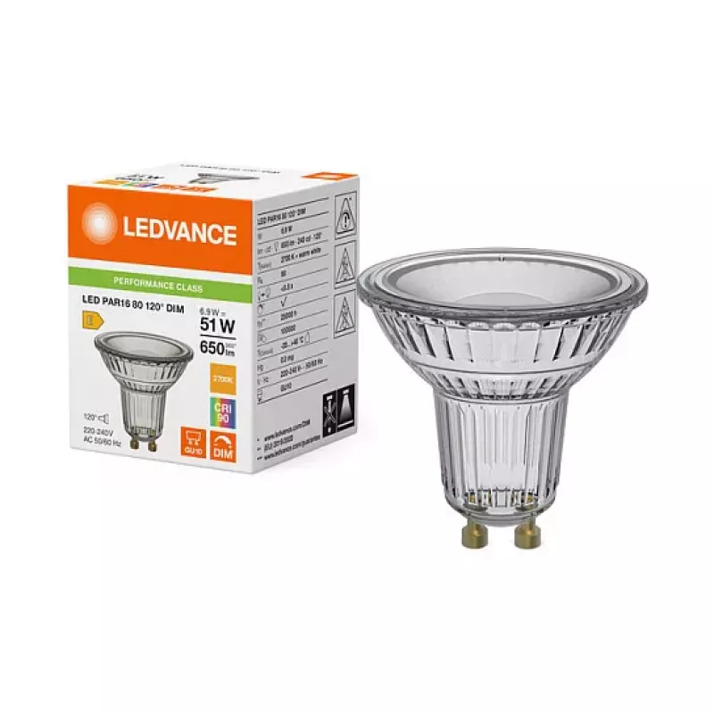 OSRAM LED PAR16 80 120° DIM P 6.9W 927 GU10 dimmbare LED-Reflektorlampe