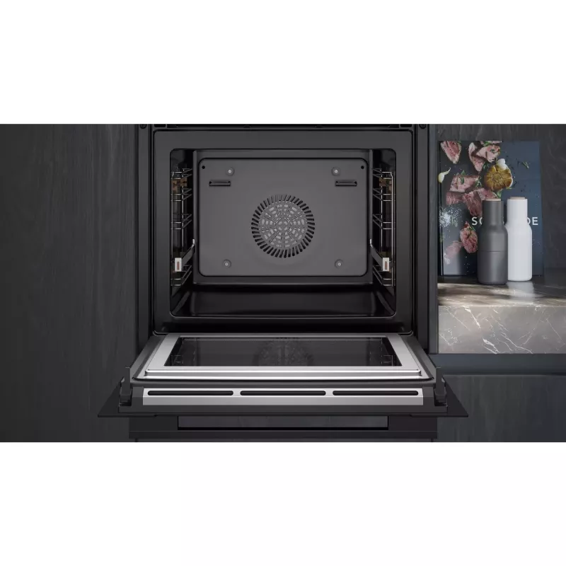 SIEMENS HM736GAB1 iQ700 Einbaubackofen mit Mikrowelle, Schwarz, 60 cm, Home Connect