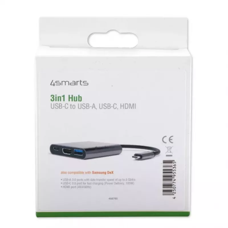 4SMARTS 3in1 Hub mit DeX-Funktion, Grau