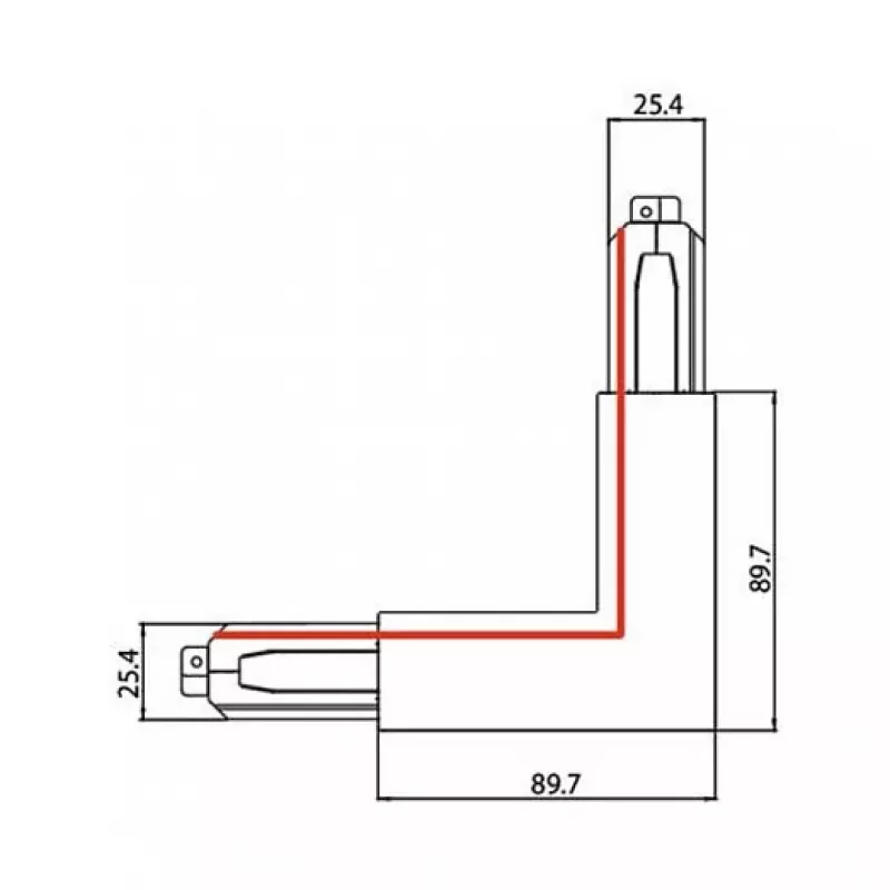 Brumberg 87126080 90° Eckverbinder für ONETRACK DALI 3-Phasen-Schienensystem, Schwarz