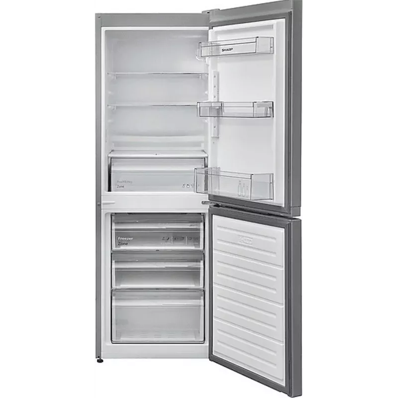 Sharp SJ-FBB02DTXLE-EU Stand-Kühl-Gefrierkombination, 268 L, Total No Frost, Silber, Energieklasse E