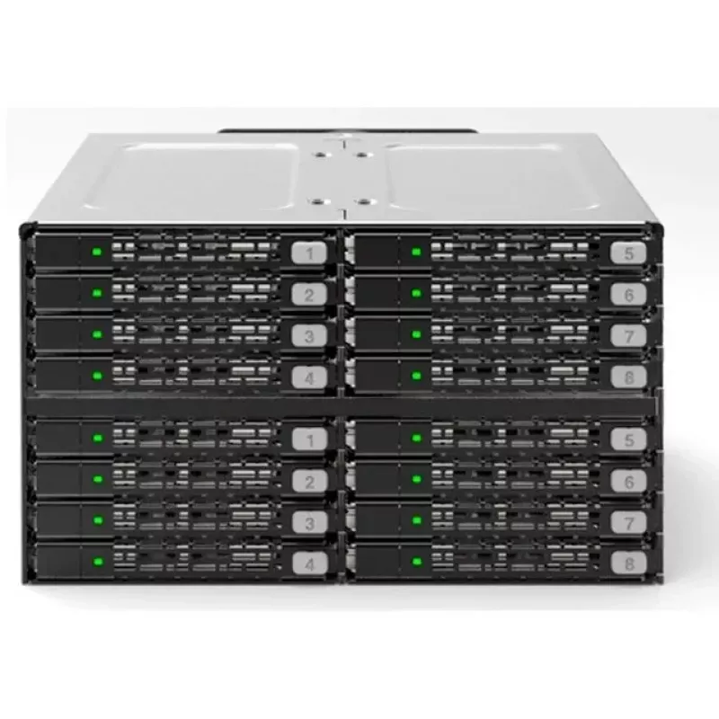 ICY DOCK ToughArmor MB516SP-B 16-Bay 2,5 inch SAS/SATA SSD/HDD Backplane Modul für 2x 5,25 inch Schächte
