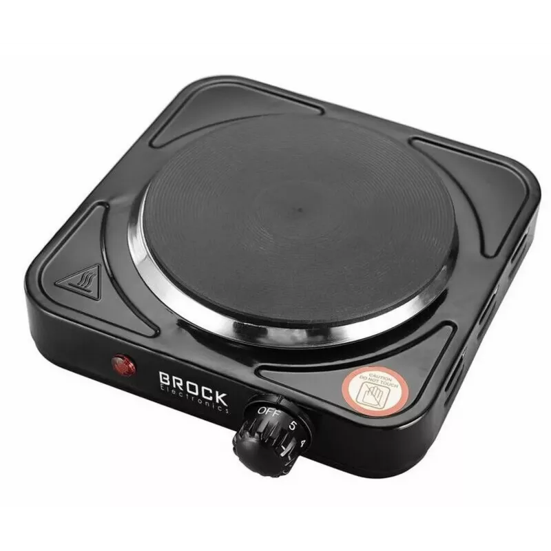 Brock EP 100 BK Einzel-Elektrokochplatte, 1500 W, Schwarz