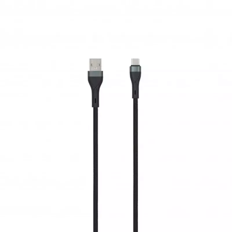 SEEK TOTI USB-A auf USB-C Kabel geflochten 2m 3A Schwarz