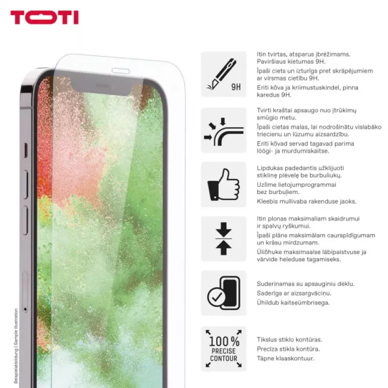 TOTI Tempered Glass 2D Screen Protector Full Cover für iPhone 16 Pro Max Transparent