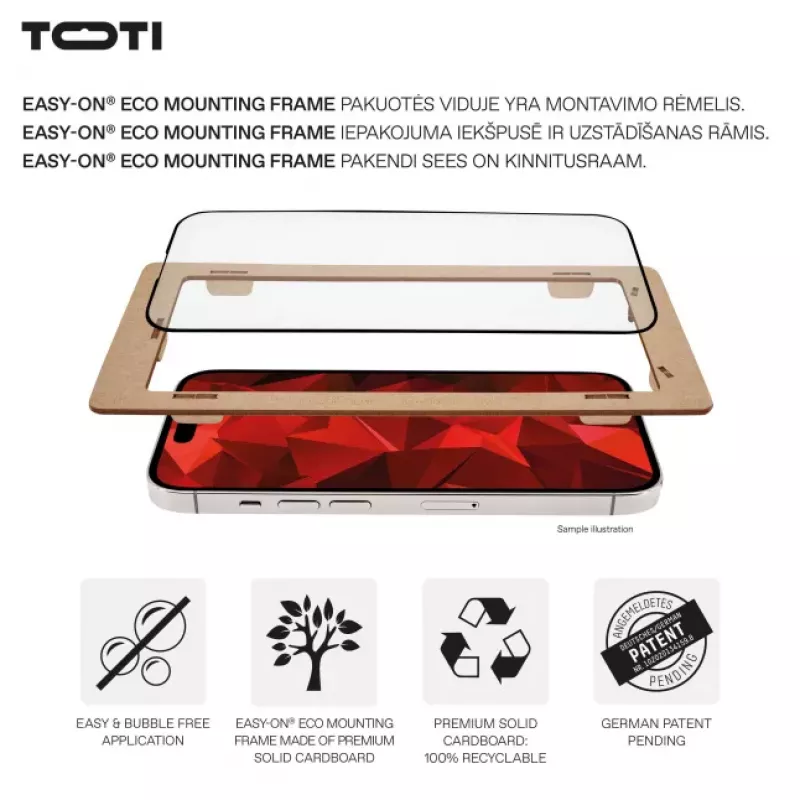 TOTI PREMIUM Premium Tempered Screen Protector Glass 3D Full Cover für Apple iPhone 16 Plus / 15 Plus
