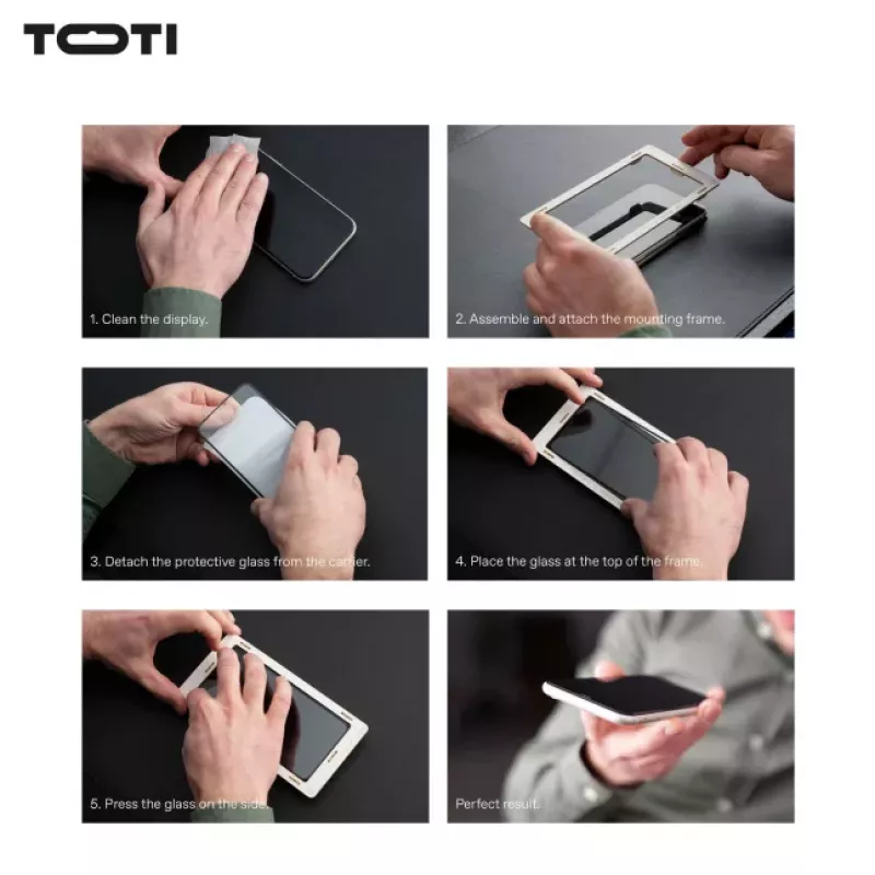 TOTI PREMIUM Premium Tempered Screen Protector Glass 3D Full Cover für Apple iPhone 16 Pro Max