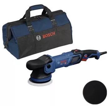 BOSCH GPX9-125S Rotationspolierer-Set mit Schaumstoffpad und Polierhaube, 18V Akku (Gerät ohne Akku und Ladegerät)