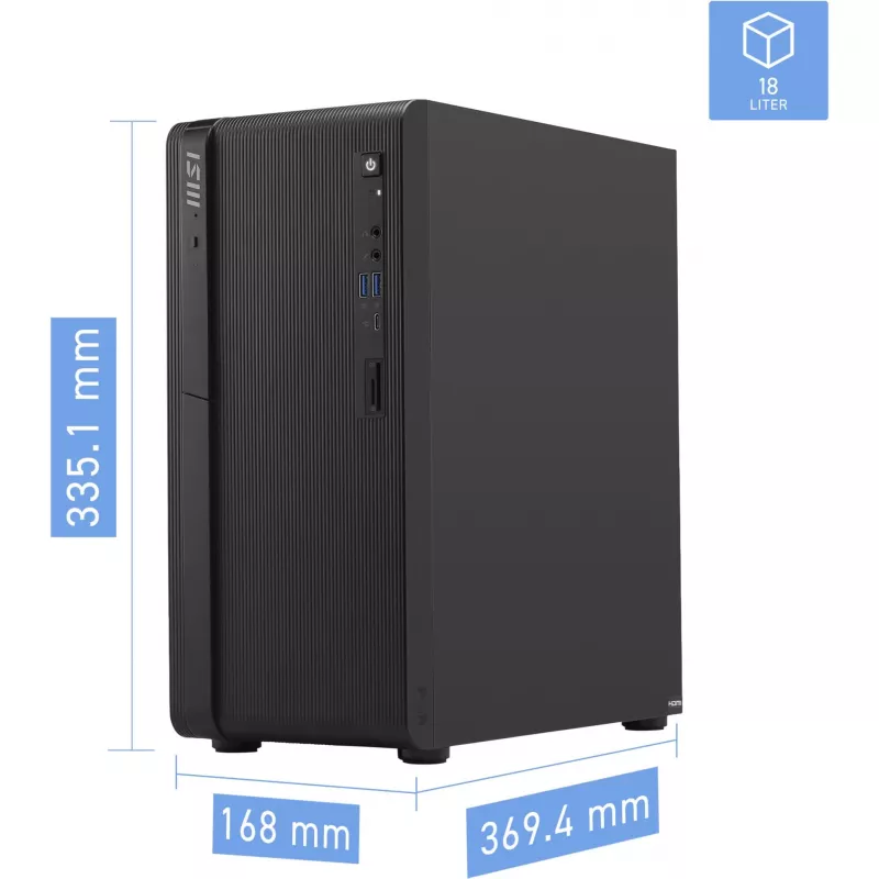 MSI PRO DP180 AI 8HG-1436AT Mini PC, Intel Core i5-14400, 16GB DDR5, 512GB NVMe SSD, Windows 11 Pro, Schwarz