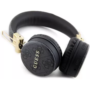 GUESS GUBH704GEMK Over-Ear Bluetooth-Kopfhörer, Schwarz, 4G Metal Logo