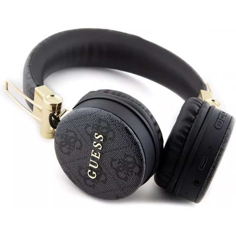 GUESS GUBH704GEMK Over-Ear Bluetooth-Kopfhörer, Schwarz, 4G Metal Logo