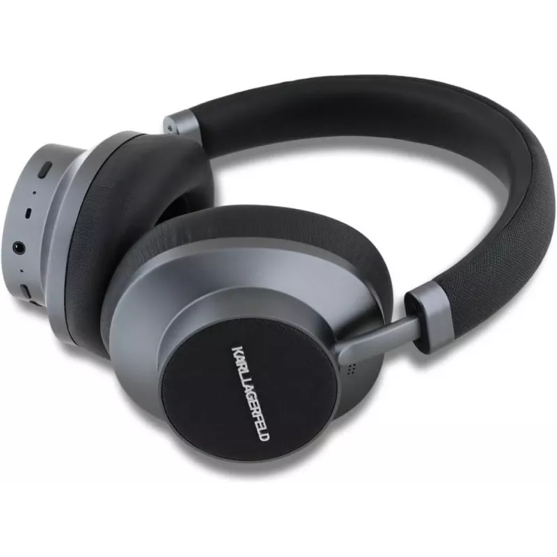 Karl Lagerfeld Saffiano Metal Logo Wireless Bluetooth On-Ear Headphone Black