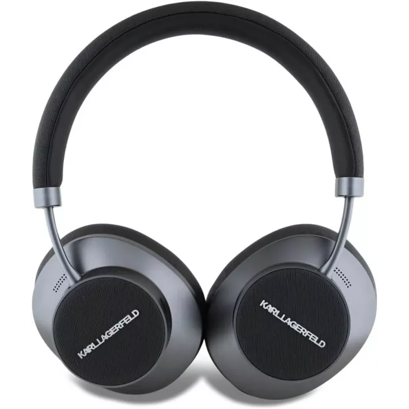 Karl Lagerfeld Saffiano Metal Logo Wireless Bluetooth On-Ear Headphone Black