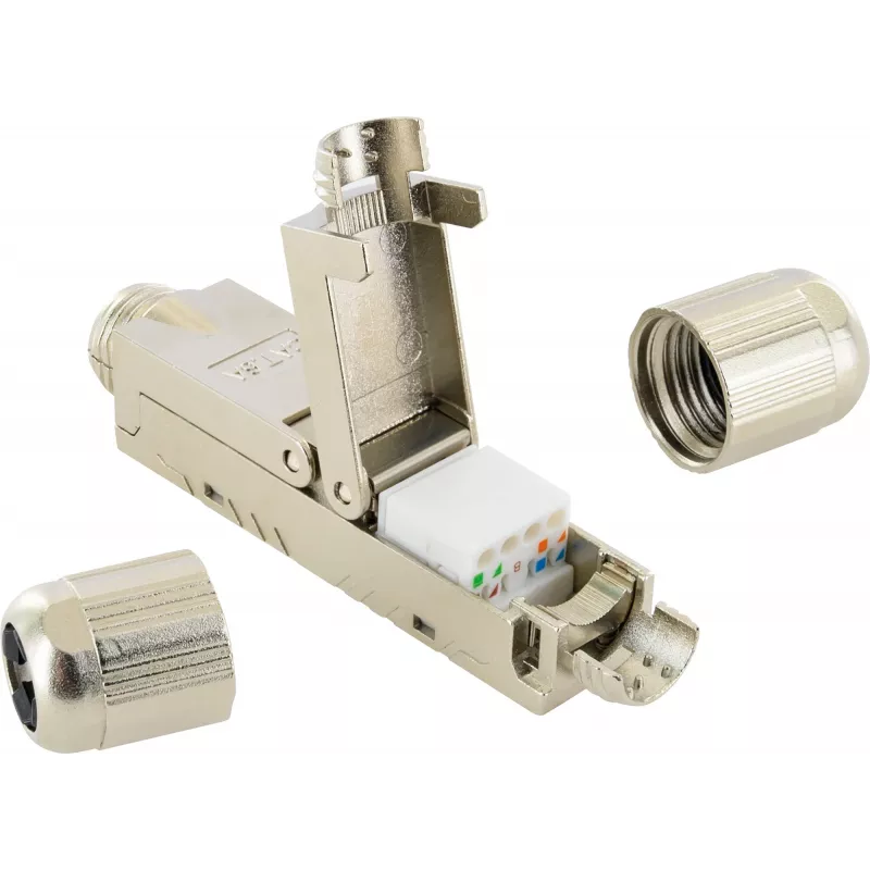 Schwaiger Keystone Netzwerkkabel-Steckverbinder CAT 6A geschirmt werkzeugloses RJ45 Modul