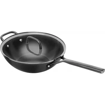 ZWILLING Milano Wok mit Glasdeckel 30 cm, Schwarz