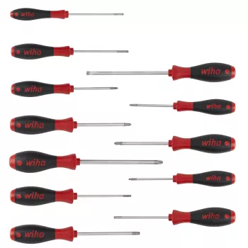 Wiha Schraubendreher-Set SoftFinish 12-teilig Schlitz PH PZ TORX (302HK12)