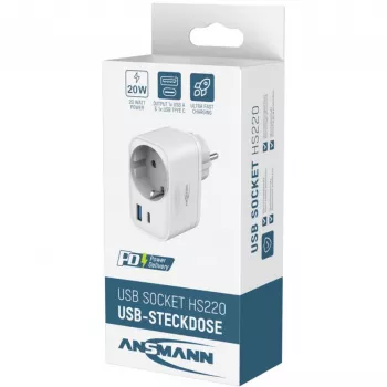 ANSMANN USB Charger HS220 20W USB-C Power Delivery 3.0 White