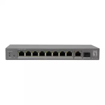 LevelOne PoE+ Switch 8xGE PoE/1xGE/1xSFP 120W Unmanaged Plastic