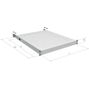 EFB Electronics 19-Zoll 1U Festes Regal, Einbautiefe 750-850 mm, Tragfähigkeit 120 kg, Schranktiefe 1000 mm, RAL 7035 Lichtgrau