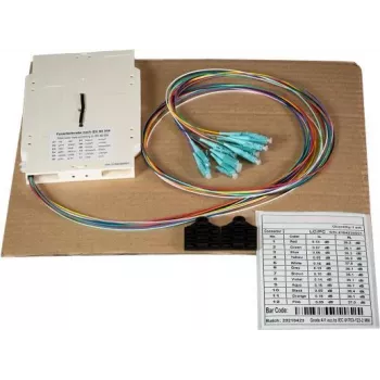 EFB-Elektronik Vorkonfektionierte Spleißkassette mit farbcodierten LC OS2-Pigtails, 0,8 m