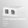 EFB Electronics Keystone Anschlussdose, 2 Port, Aufputz, Reinweiß, Leergehäuse