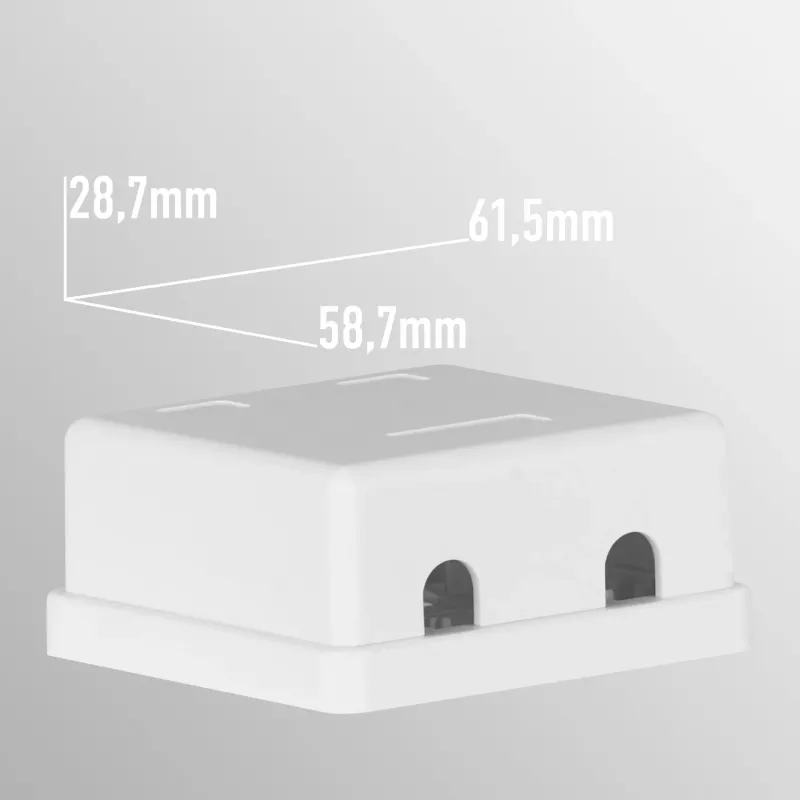 EFB Electronics Keystone Anschlussdose, 2 Port, Aufputz, Reinweiß, Leergehäuse
