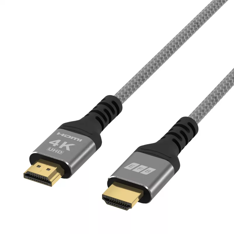 EFB HDMI 2.0 High-Speed HDMI Cable with Ethernet 10m Grey 4K60Hz 18Gbit/s