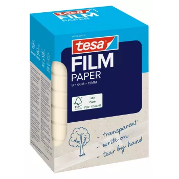Tesa Papierklebeband 8 Rollen Transparent Beschreibbar Faltbox (59216-00000-00)
