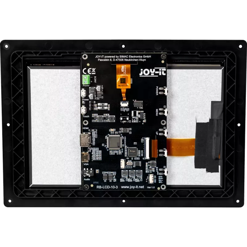 JOY-IT RB-LCD10-3 10,1 inch IPS Touchscreen Monitor für Raspberry Pi, 1280x800, HDMI, kapazitiv, Schwarz