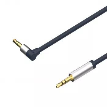 ShiverPeaks Audio 3,5mm Klinkenkabel, abgewinkelt/gerade 0,7m - Schwarz
