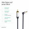 ShiverPeaks Flexline 3,5mm Klinkenstecker auf 2x RCA Audiokabel, Winkelstecker, 0,75m, Schwarz