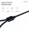 ShiverPeaks Flexline 3,5mm Klinkenstecker auf 2x RCA Audiokabel, Winkelstecker, 0,75m, Schwarz